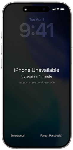 Οθόνη «Το iPhone δεν είναι διαθέσιμο»