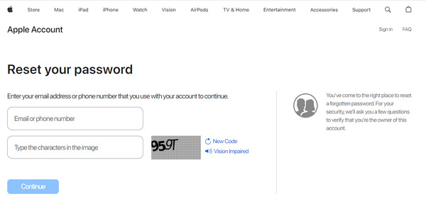 Reimposta la password dell’ID Apple su iforgot