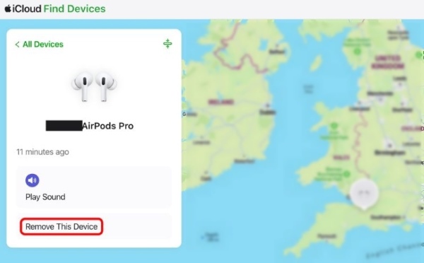 Eliminar AirPods del sitio web de iCloud de Apple ID