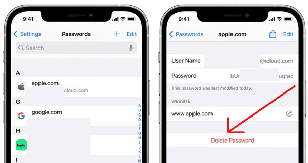 Delete Password Ios