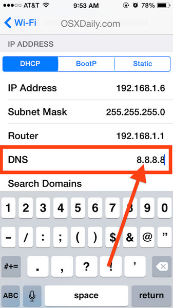 更改 DNS