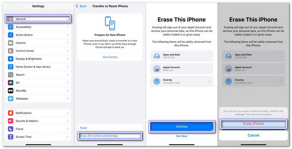 Factory Reset iPhone in Settings without Restrictions Passcode