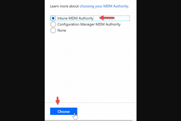 Activate Intune MDM Authority