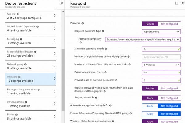 Configure Settings to Specific Policy