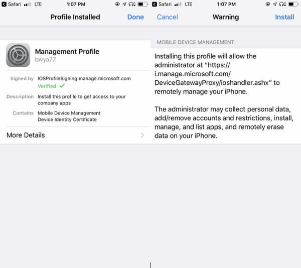 MDM Profile Installation
