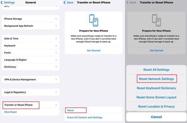 Redefinir configurações de rede do iPhone