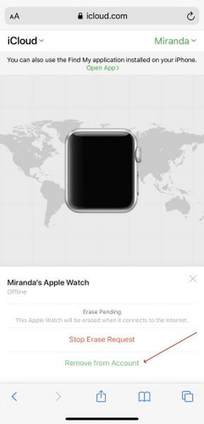 Remove Apple Watch In iCloud