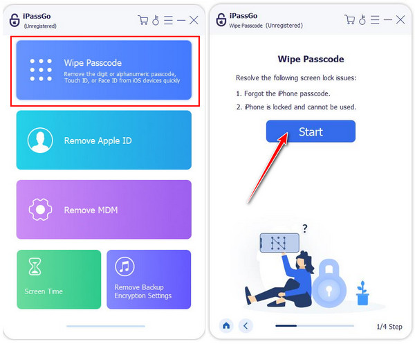 افتح مسح رمز المرور