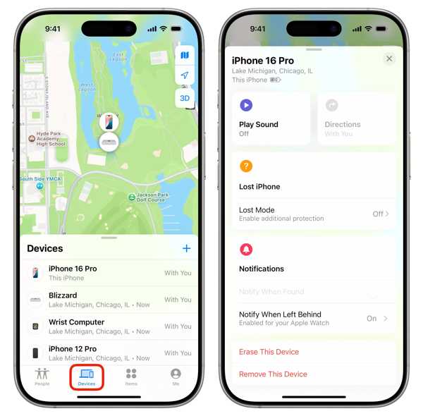 Erase iPhone Find My