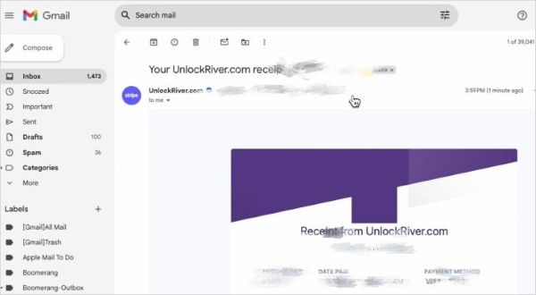 Primiți e-mailuri de la Unlockriver