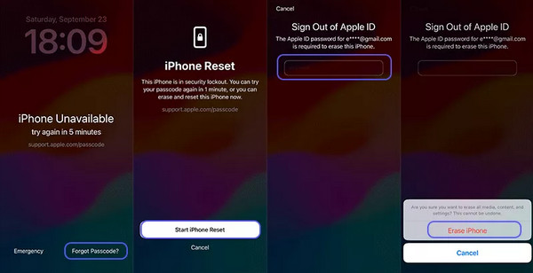 Tap Start iPhone Reset Button