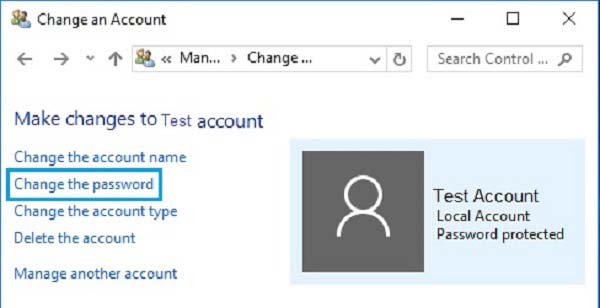 Change User Account Password