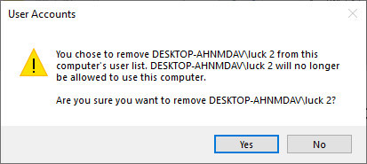 Xác nhận Xóa tài khoản quản trị viên Windows 10
