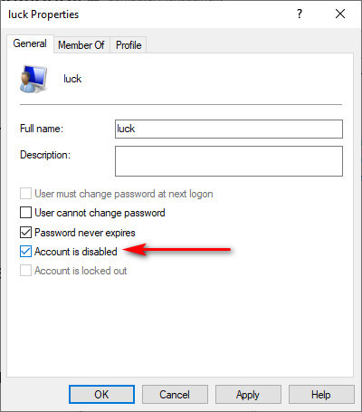 Disable Admin Account