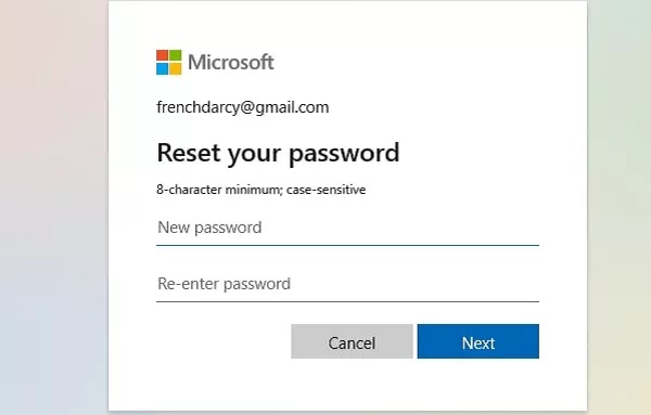 Resetarea contului Microsoft