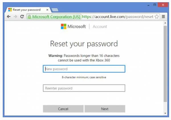 Microsoft Reimposta la tua password