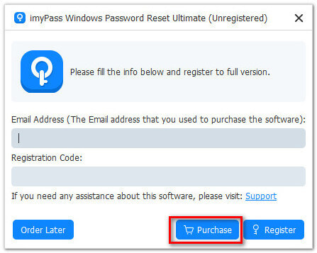 Αγοράστε τον κωδικό πρόσβασης Imypass των Windows