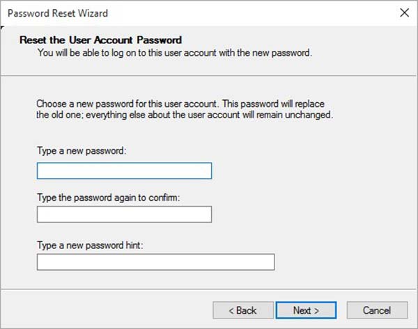 Reset Account Password