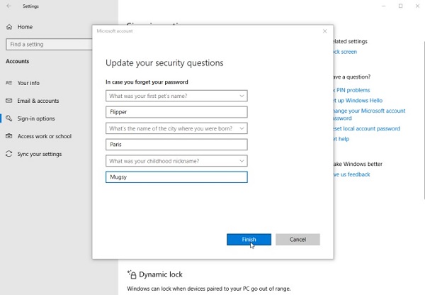 Security Questions
