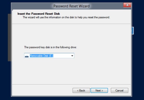 Procedura guidata per la reimpostazione della password di Windows