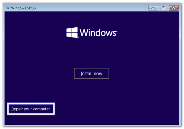 Cliquez sur Réparer votre ordinateur