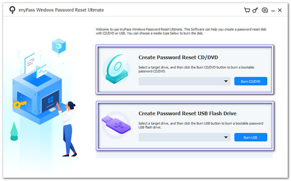 Selecione "Redefinir DVD de VD" ou "Unidade Flash USB".