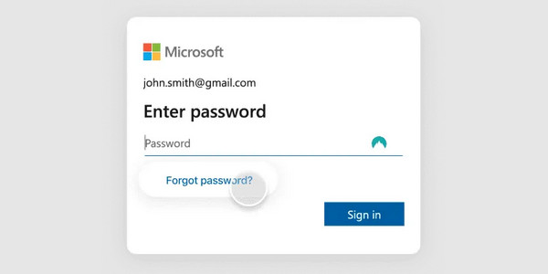 Fai clic sul pulsante Ho dimenticato la password