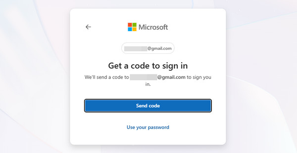Fai clic sul pulsante Invia codice