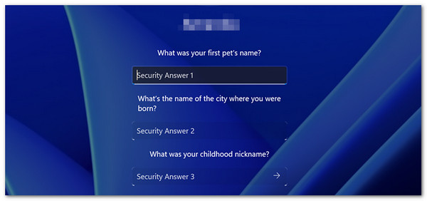 استخدام أسئلة الأمان