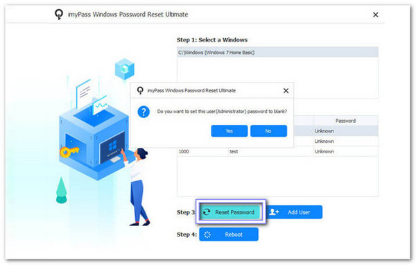 Nhấn Đặt lại mật khẩu