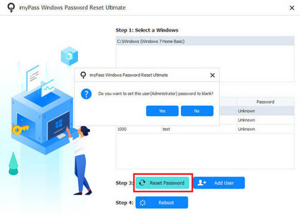Нажмите кнопку «Сбросить пароль».