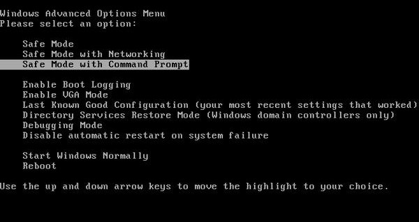 在安全模式下找回 Windows XP 密碼