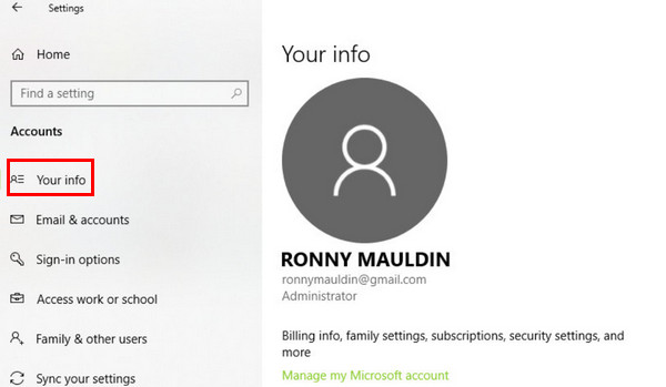 Click Your Info Button