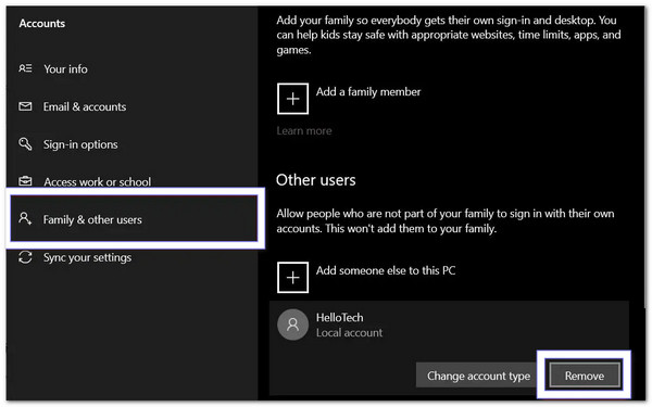 انقر فوق إزالة