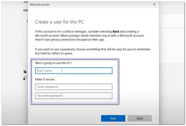 إنشاء حساب مسؤول آخر
