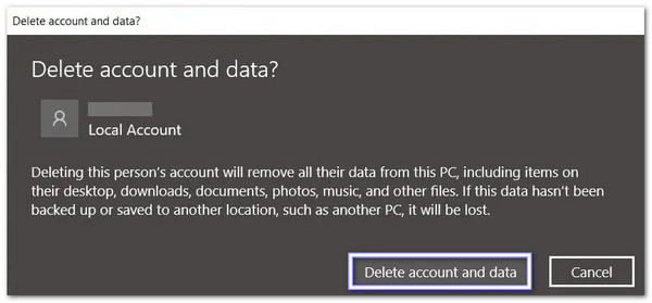 انقر على حذف الحساب والبيانات