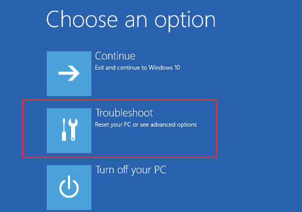 Fare clic sul pulsante Risoluzione dei problemi