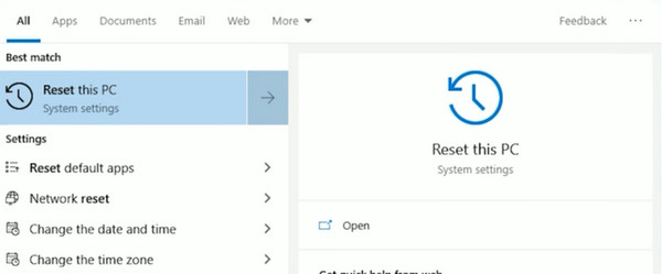 Seleziona Reimposta questo PC