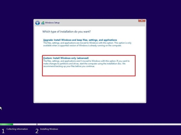 Csak a Windowst telepítse újra