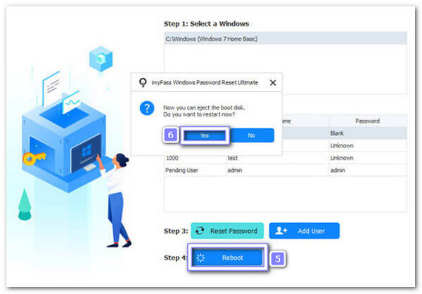 Kliknite na opciju ponovnog pokretanja