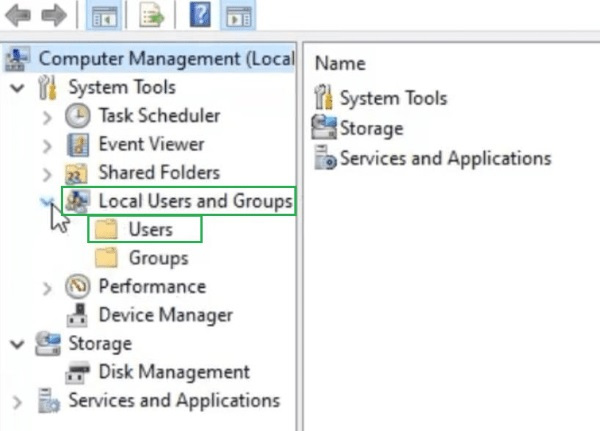 משתמשים וקבוצות מקומיות