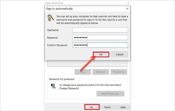 הסרת סיסמה באמצעות כלי חשבון משתמש