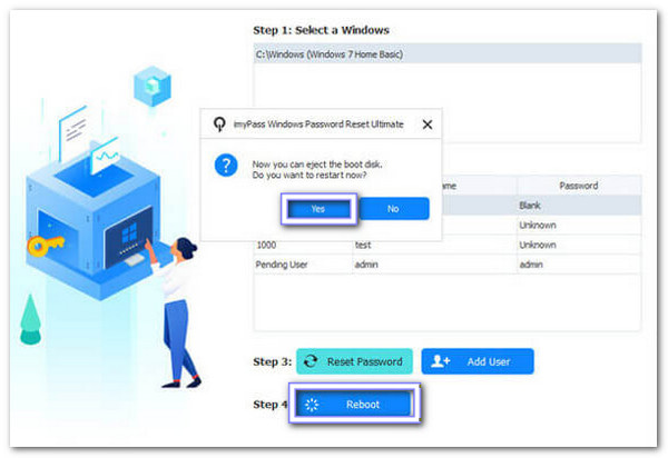 Kattintson az Újraindítás gombra