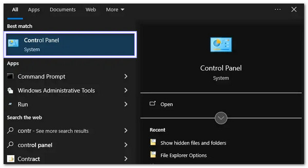 Nyissa meg a Vezérlőpultot