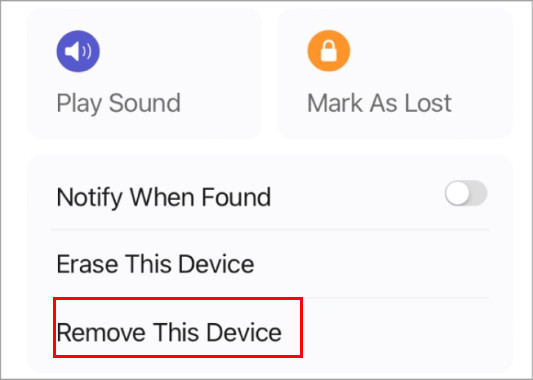 Odebrat zařízení iCloud Find My