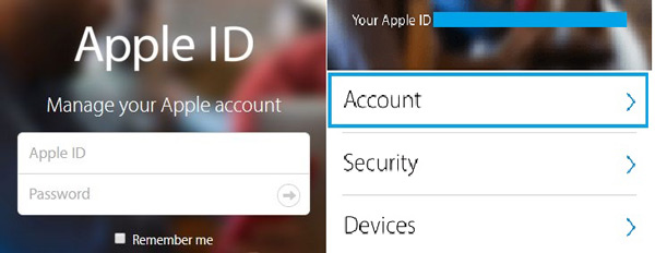 Apple ID 帳戶頁面