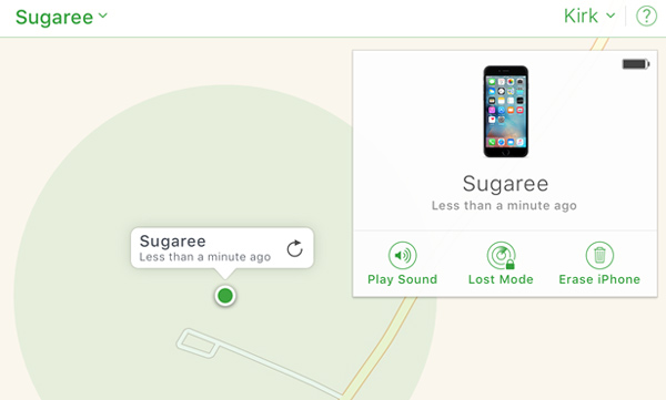 iCloud Find My iPhone Erase