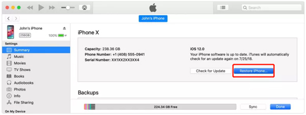 Restore iPhone via iTunes to Unlock