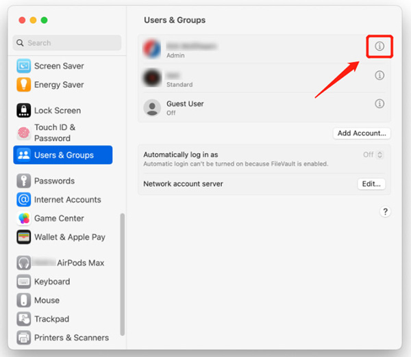 Mac 用户组更改登录密码
