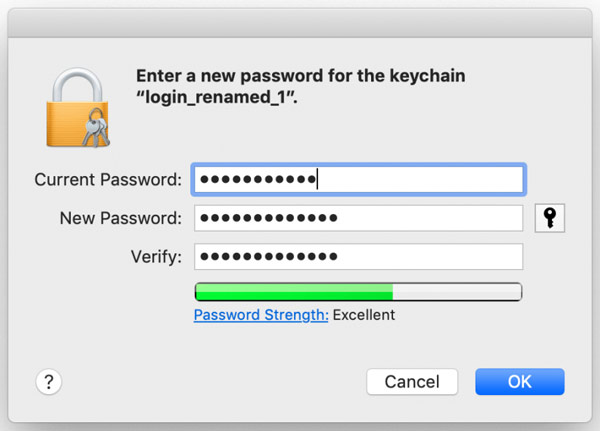 New Password for Keychain Mac